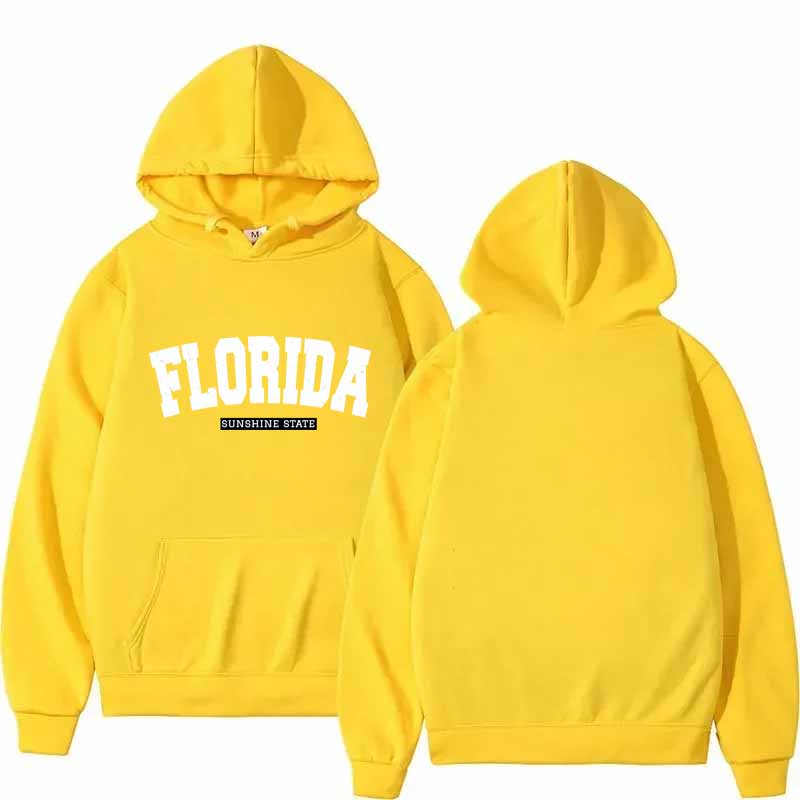 Florida Print Hoodie Herren und Damen Langarm Fleece Sweatshirt Winter Loose Top Jogging Sport Hoodies Pullover Shirts