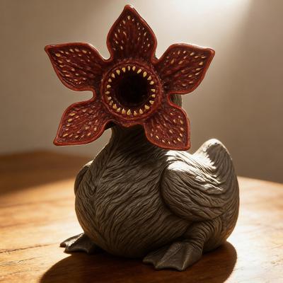 Resin Duck Figurine Collectible Horror Decoration for Office Duck Ornament Spooky Halloween Desktop Car Dashboard Decor