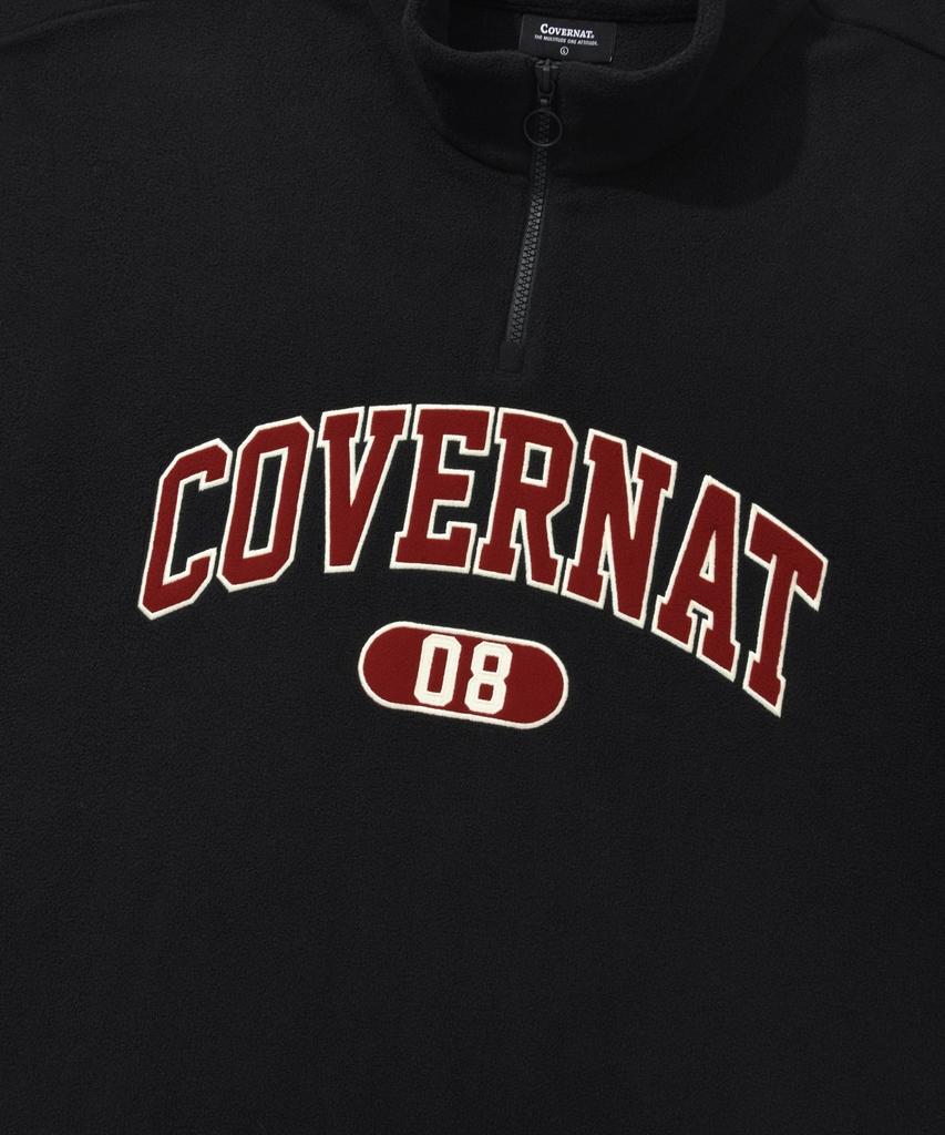 COVERNAT Arch Logo Fleece Half Zip Sweatshirt Black