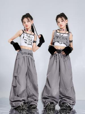 Girls' Trendy Korean-Style Sleeveless Hip Hop Dance Outfit 2026 - Big Kids Performance Wear