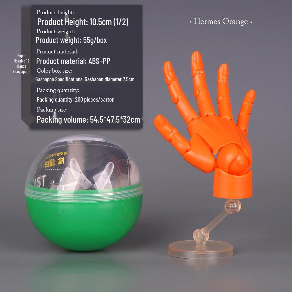 Mini 1/2 Scale Gashapon Palm Model: Super Movable Finger Joints - Left & Right Hands for Drawing & Sketching
