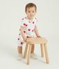 Heart Print Short Romper A09HG 6 months 67cm [Petit Bateau] Off-White/Red
