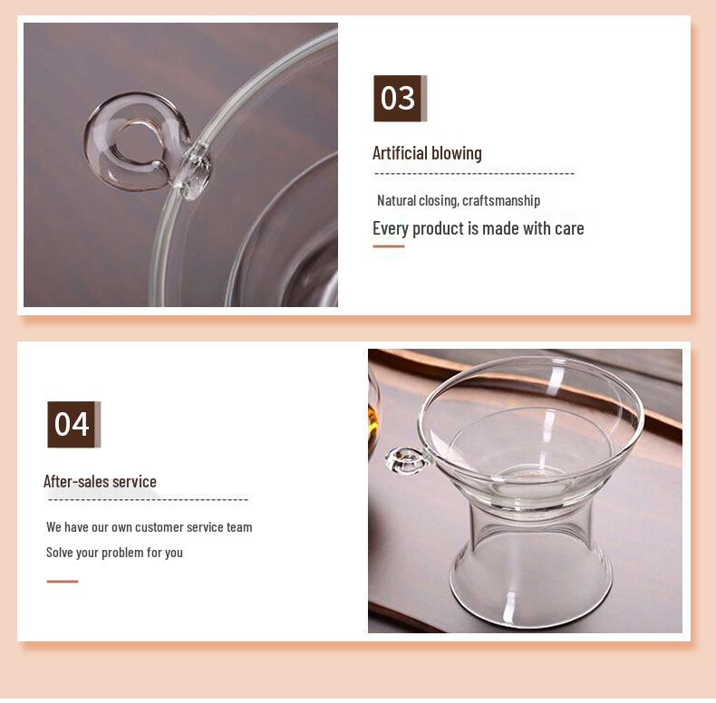 Transparent Glass Tea Infuser & Strainer Set - Kung Fu Tea Accessories