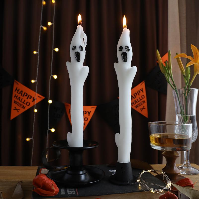 Cute Ghost Taper Candles Halloween Decorations Halloween Centerpieces for Tables Spooky Ghosts Candle Decor for Home Party Room