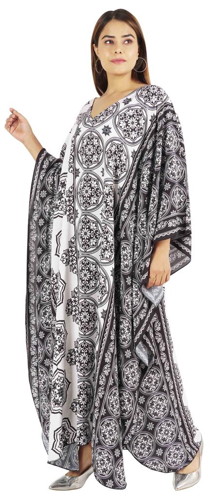Moomaya Kimono Maxikleid Bedruckter langer Kaftan für Damen Cover-Up Kaftan Beach Resort
