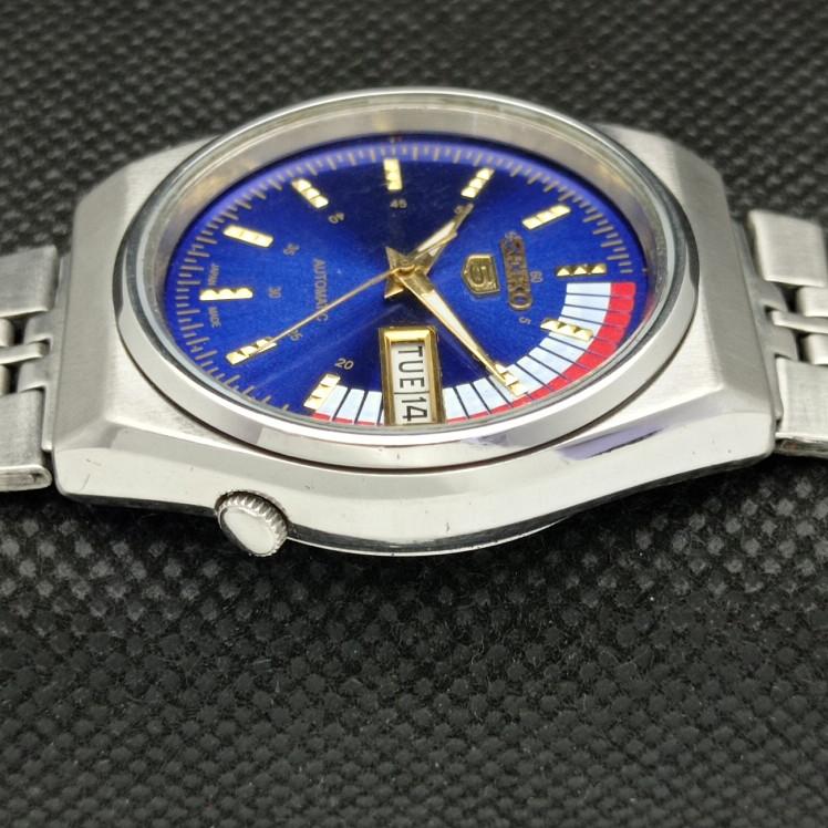 GEBRAUCHTE VINTAGE SEIKO 5 AUTOMATIK 6309A JAPAN HERREN D/D BLAU UHR 608c-a315403-9 SKU608c-a315403