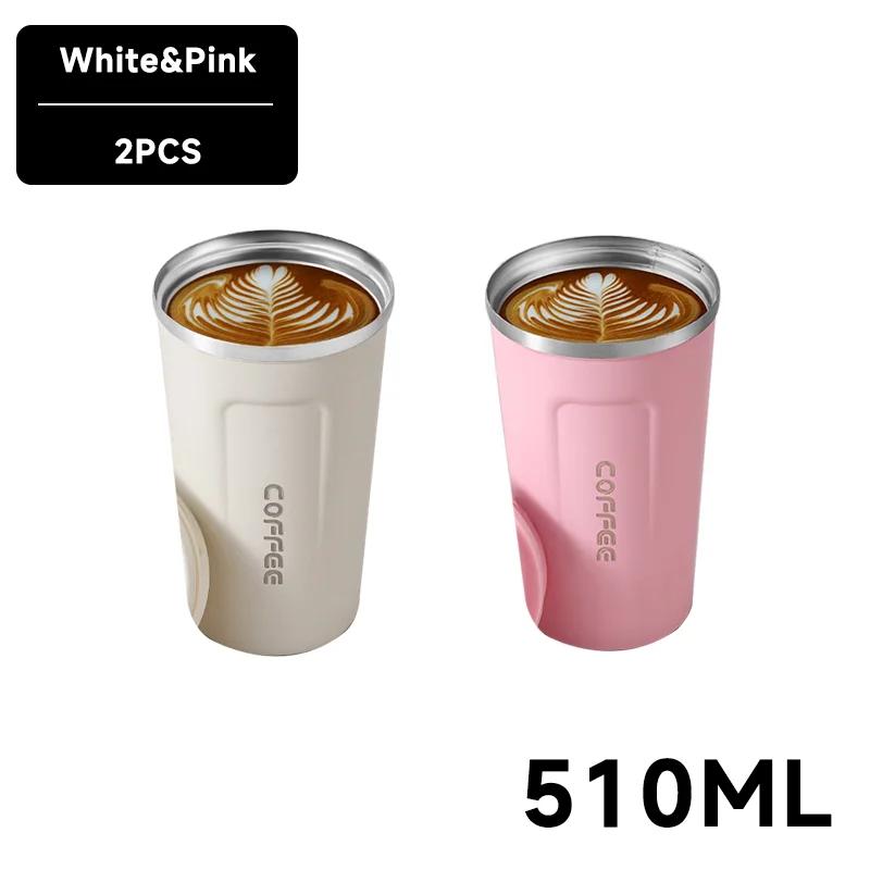 Thermo Cafe Coffee Mug Car Thermos Mug 380ML Travel Thermo Cup for Tea Water Coffee Double Stainless Steel