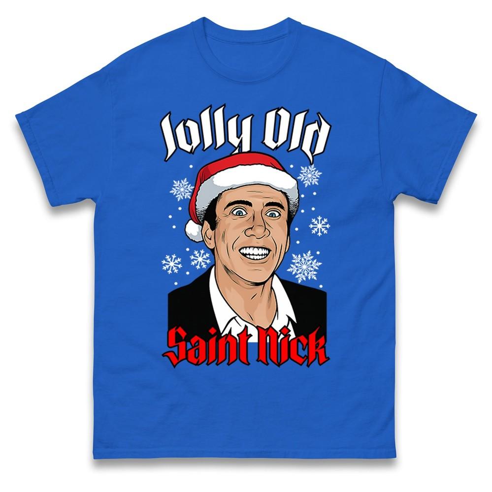 Jolly Old Saint Nick Christmas T Shirt Xmas Festive Tee Top Unisex Xmas Gift T