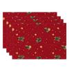 Christmas Placemats Dining Table Festive Holiday Decoration Snowflakes Tree Designs Dining Mats for Xmas Party Family Dinner