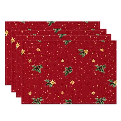 Christmas Placemats Dining Table Festive Holiday Decoration Snowflakes Tree Designs Dining Mats for Xmas Party Family Dinner