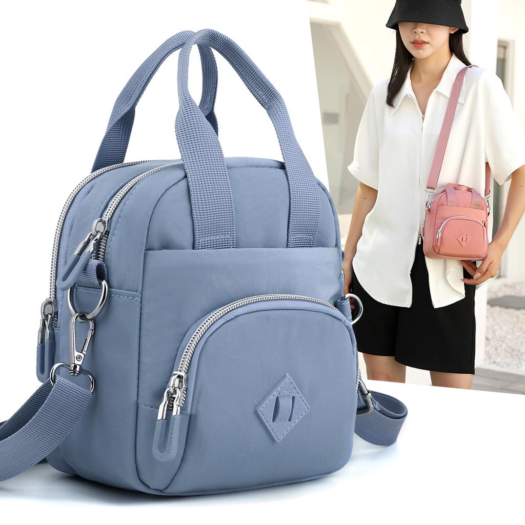 Trendy Women's Oblique Span Bag Anti-splashing Nylon Mother Travel Handbag Casual Versatile Mobile Phone Small Square Bag