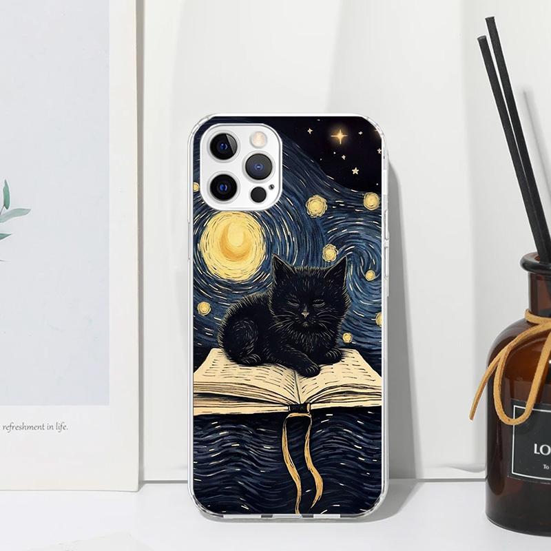 Witch And Cat Colorful Cute Phone Case For Iphone 17 Air 16 15 Plus 16E 14 Pro Max 13 Mini 12 11 7 8 SE Fundas Soft Back Cover 1