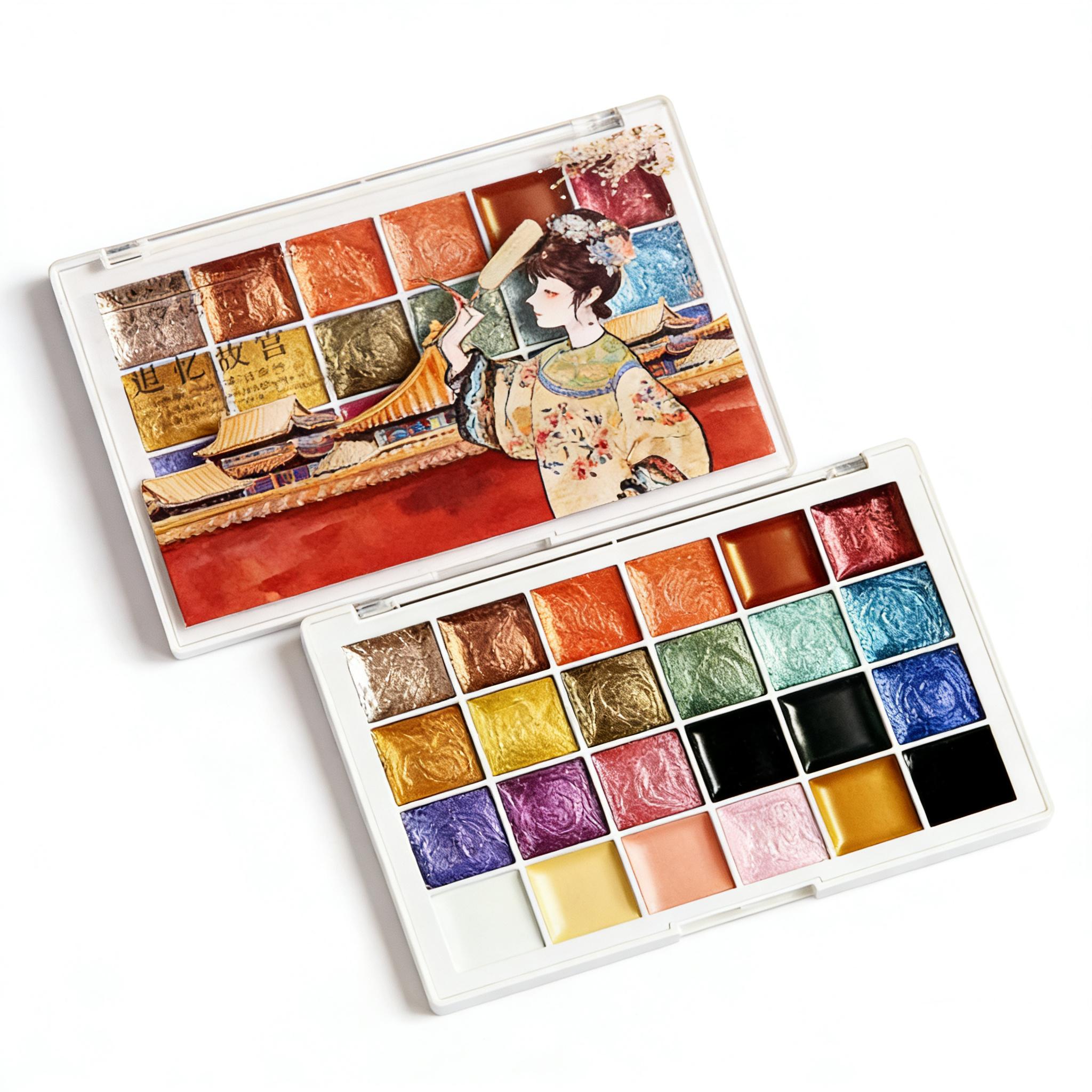 

24/72/144 color 2ml solid watercolor paint sketching set for beginners, portable, complete set of art supplies for students