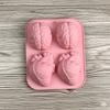 4-Cavity Heart and Brain Silicone Mold, Reusable Baking Mold for Cake, Jelly, Ice, and DIY Crafts