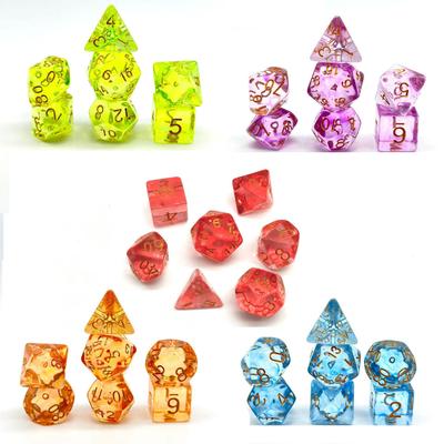 Premium 7-Piece High-Transparency Crystal Dice Set for Tabletop and DND Games