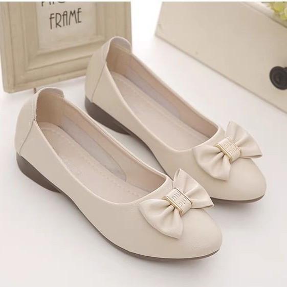 Soft Skin Shallow Mouth Single Shoes Women's Summer and Autumn 2025 New Bow Soft Sole Mother Shoes Are Not Tired
