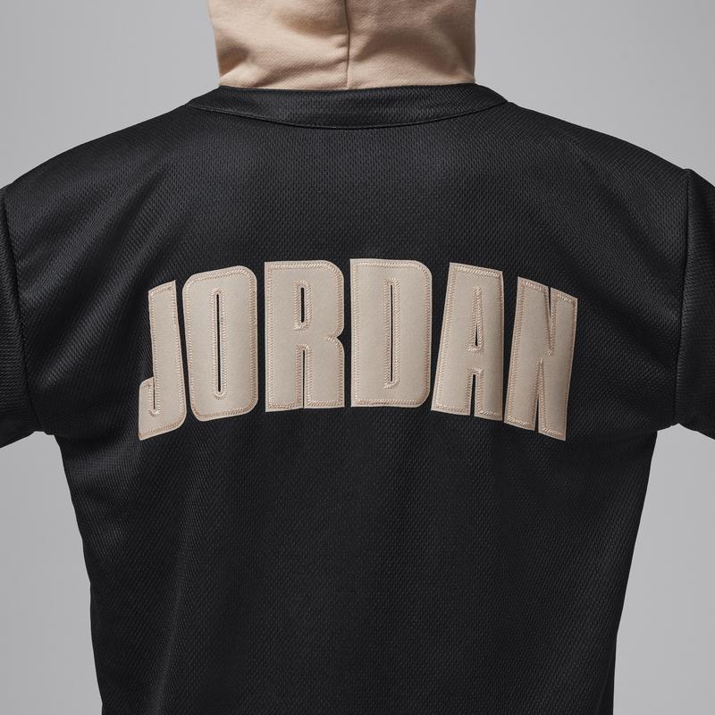 Jordan Jumpman Logo Letter And Number Fake Two-Piece Hooded Jacket Kids Jackets Black HQ7130-010