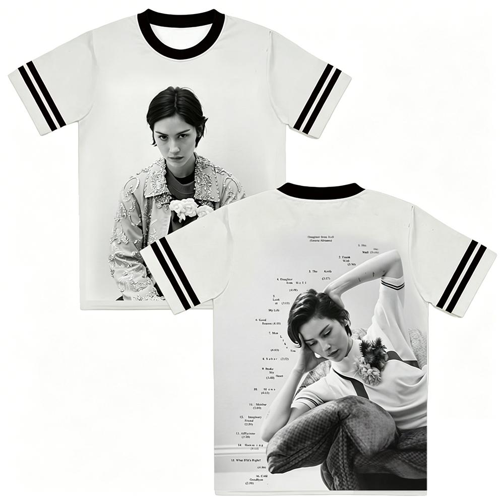 Gracie Abrams Daughter From Hell Graphic Mesh Jersey Summer Fashion Women Men O-neck Short Sleeve Tees Casual Unisex T-shirt S