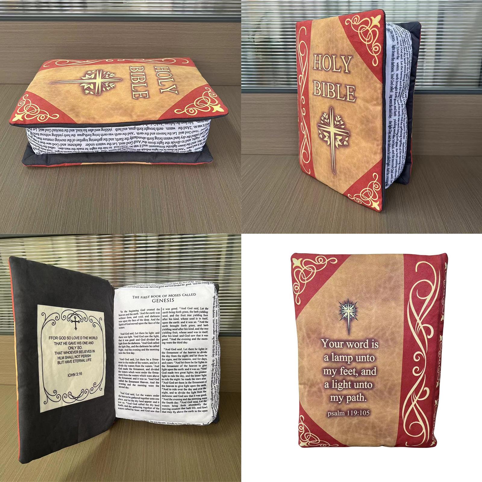 Holy Bible Plush Book Pillow Soft Religious Cushions Home Decors Stress Relief Toy For Kids Adults Spiritual Gift красный
