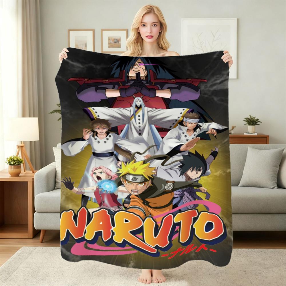 Naruto'S Ninja Way Anime Cartoon Flannel Blanket Skinfriendly Warm Fleece Blanket For Living Room Air Conditioner Room Home Party Decor Christmas Gift