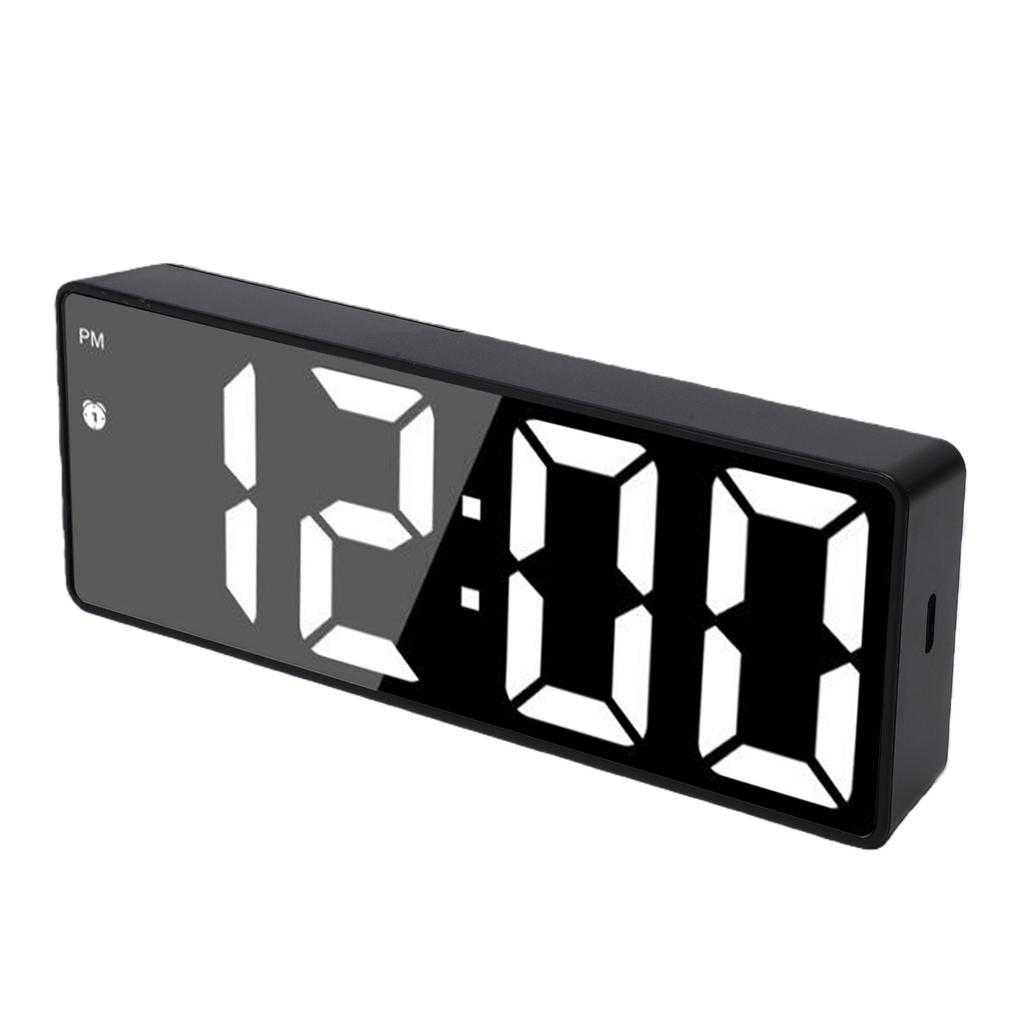 LED Mirror Alarm Clock Smart Digital Clock with Voice Control Multifunction Large Display Silent Movement