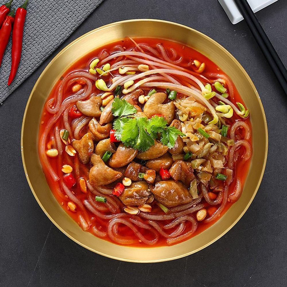 High Footed Stainless Steel Bowl Double Layer Salad Bowl Tableware Soup Bowl  Children Use