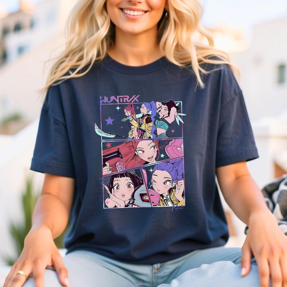 Kpop Movie Shirt Huntrix T Shirt Huntrix Girls T Shirt Mira Rumi Joey Shirt Demon Hunter Merch, Gift For Kpop Fan Kpop Demon