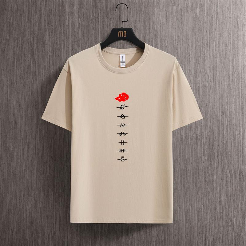 2024 New Mens and Women S Nine Tailed Fire T-shirt Shadow Ninja Short Sleeve Anime Surrounding Fashion Trend Top T-shirt Summer