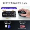 Sanwa Direct Ergonomic Mouse 5 Buttons 3 Function Dial Operation Bluetooth Wireless Rechargeable Horizontal Scrolling Mouse Multi-Function /