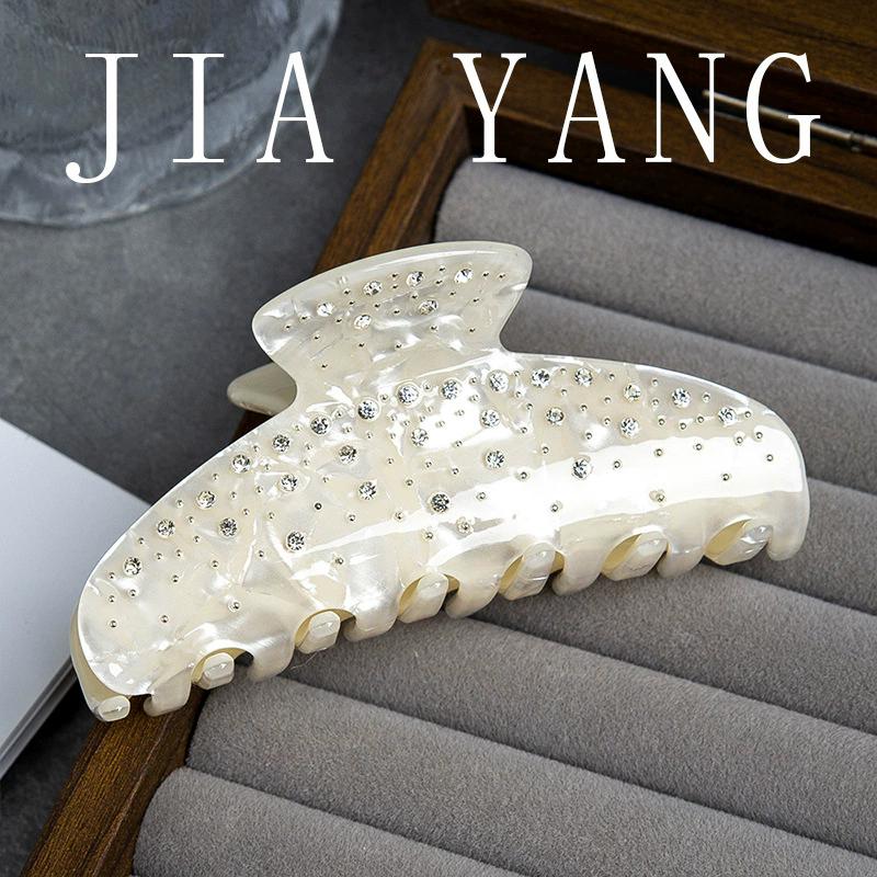 Luxury Hair Clip for Women Big Acetate Hair Claw Girls Purple Hairclip Whith Rhinestones Large White Hair Clamp Accessories