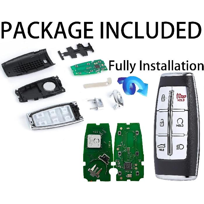 Keyless Entry Remote Control Smart Key for Hyundai Genesis G70 2021-2023 | Alliskeys 6-Buttons Proximity Key Fob Replacement for Hyundai Genesis G70