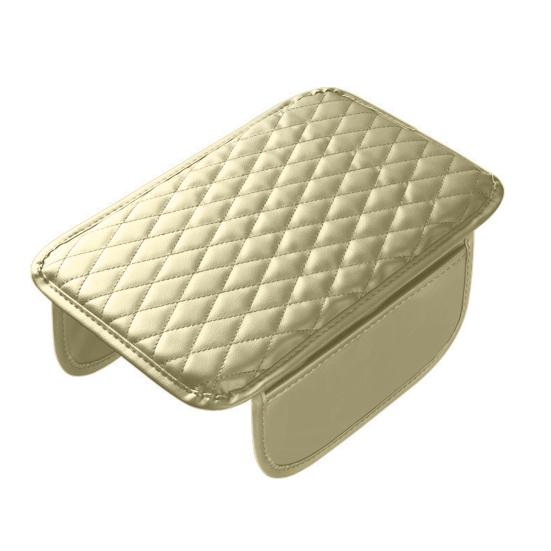 Easy Install Armrest Cushion Car Center Console Cover, Faux Leather Cover for Car, Anti Scratch Protector Universal Middle with Side Storage Pockets