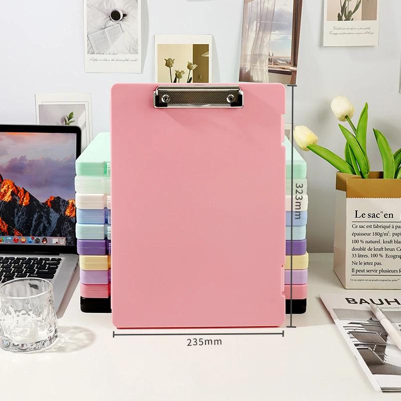 Durable Plastic A4 File Organizer with Clip, Large Capacity, Multi-Functional Document Holder for Students & Office Use