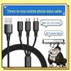 One-to-three Nylon Braided Charging Cable for Apple, Android, Huawei - Fast Charge 3-in-1 Gift