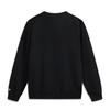 Li Ning Comfortable Casual American Vintage Simple Solid Color Round Neck Sweatshirt Unisex sweatshirt Black AWDV373-6