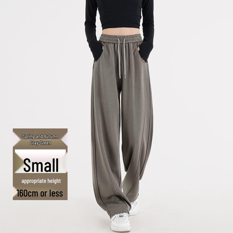 Women's Fleece-Lined Wide-Leg Pants - Autumn/Winter 2024 Lamb's Wool Straight-Leg Sportswear