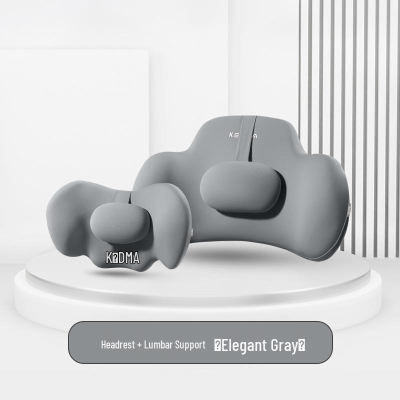 Memory Foam Car Seat Headrest and Lumbar Support Pillow Set