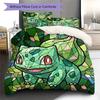 Bulbasaur Pattern Bedding Quilt Set Quilt Cover Pillowcase Home Decoration Birthday Gift (1 * Duvet Cover + 2 * Pillowcase, Without Core)