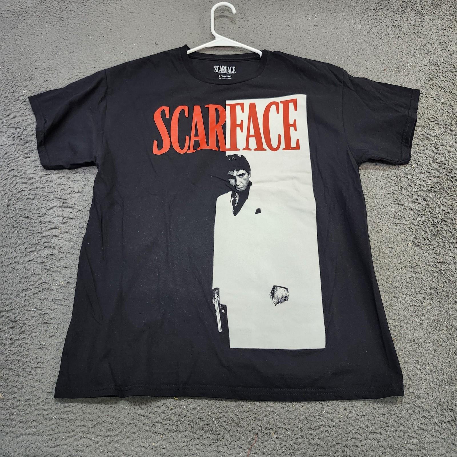 Scarface Tony Montana Shirt Mens Large Black Movie Graphic Tee Tagless Logo Unisex T-Shirt XXXL