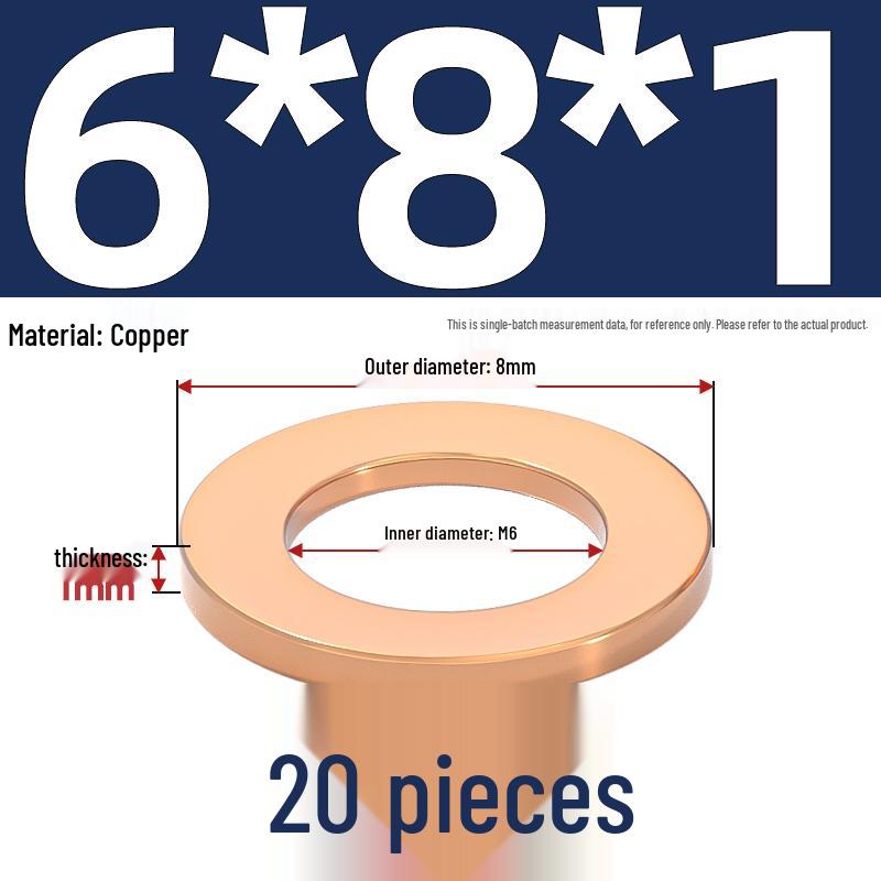 National Standard Red Copper Gasket Seal Ring and Flat Washer M3-M60mm for Marine Instruments