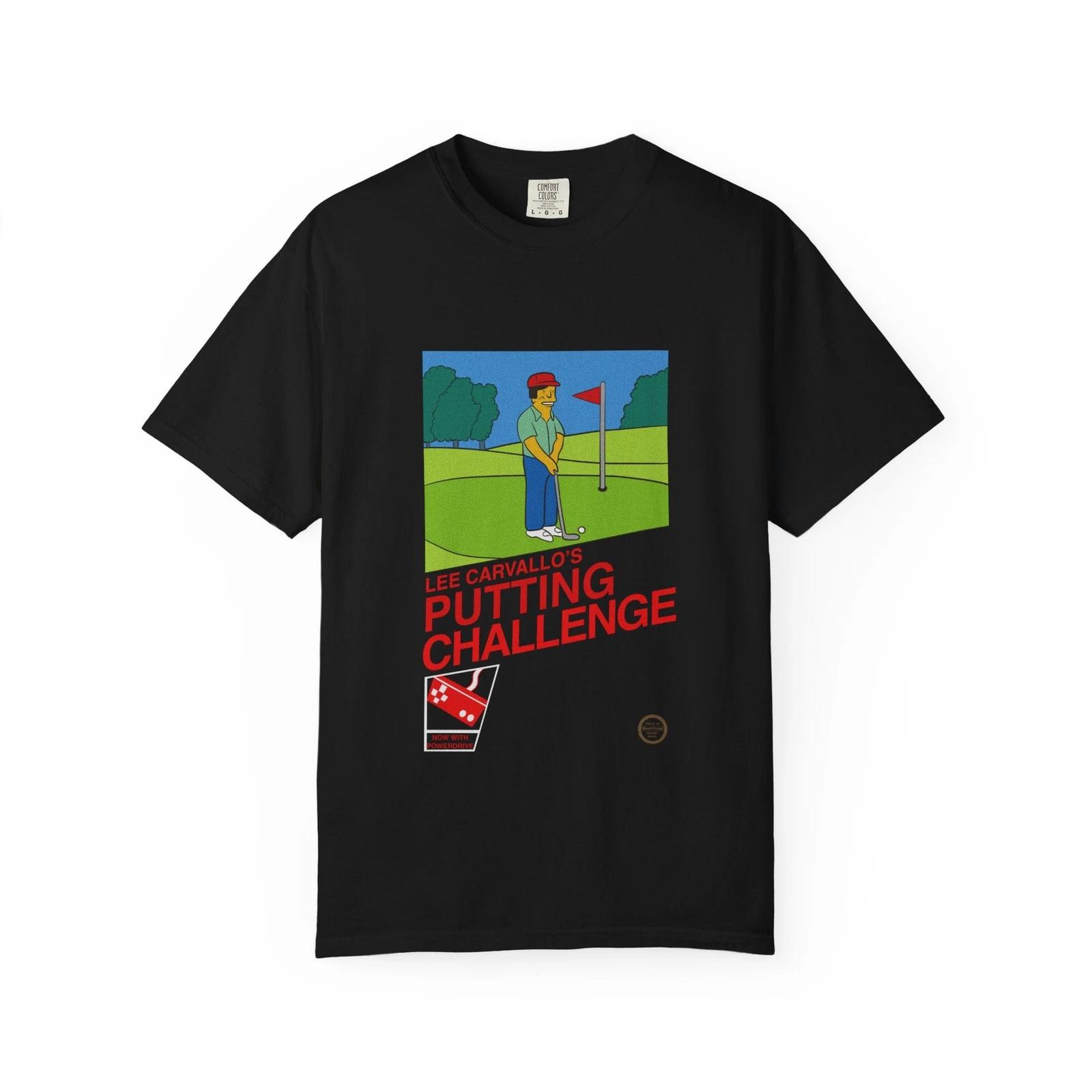 Lee Carvallo’s Putting Challenge Shirt, Simpsons, NES, Video game box art XL