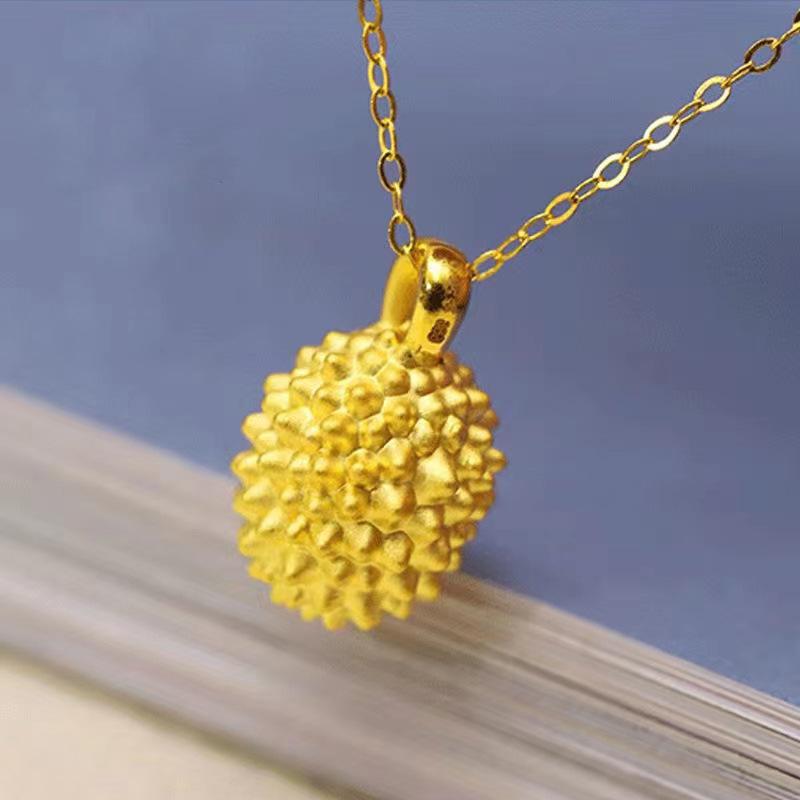 Durian necklace ancient sand gold fruit pendant jewelry