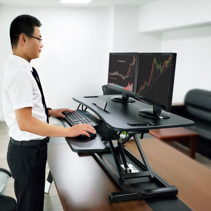 Lifting Computer Table Standing Office Computer Desk Multifunctional Monitor Stand Table Office Desktop Folding Height Rack