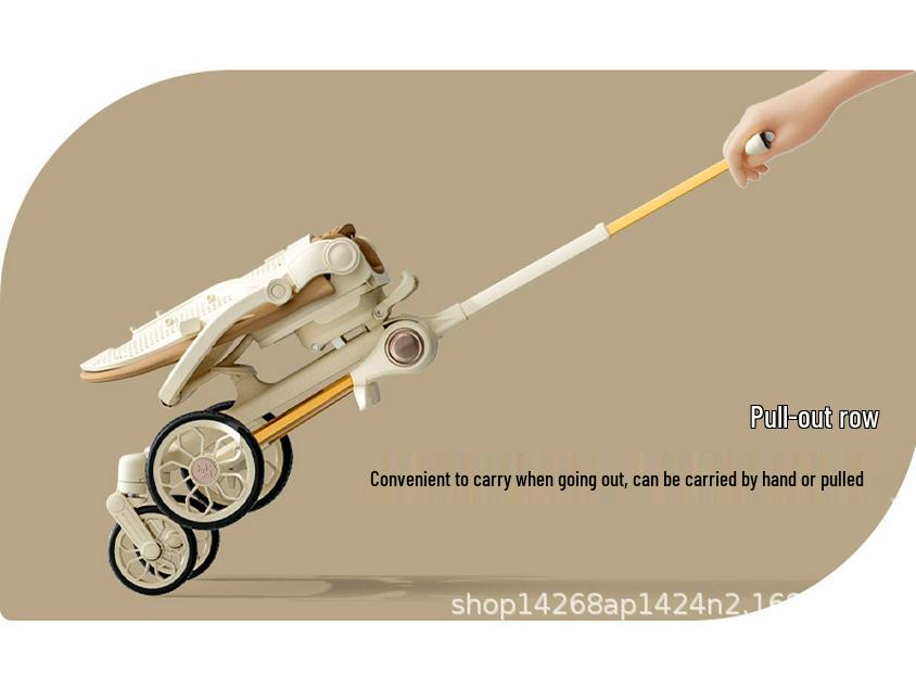 Zhuangzai Wysoki Stelaż Lekki Dwukierunkowy Wózek Dziecięcy dla Niemowląt i Małych Dzieci