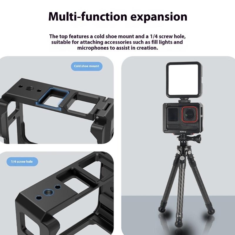 Universal Simple Detach Mount For Sports Cameras Cage Featuring Magnetic Lock Mechanism And Flexible Positioning