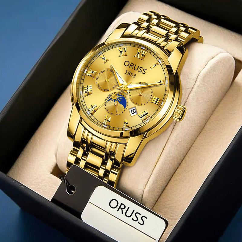 ORUSS Ανδρικό ρολόι Quartz Φωτεινό αδιάβροχο υψηλής ποιότητας όμορφο ανδρικό ρολόι