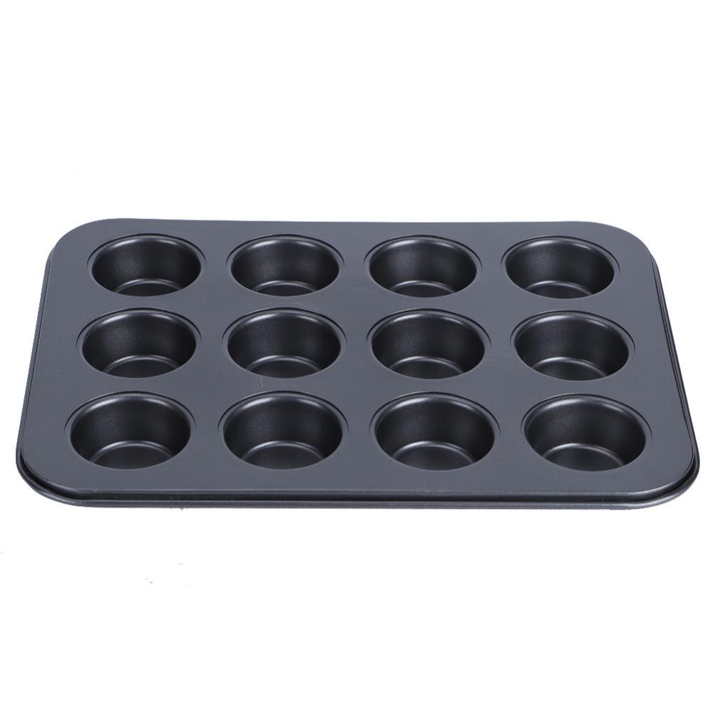 Nonstick Coating Mini Muffin Pan 12-Cup Design Bakeware Tray Mini Bakeware Muffin Mold  Home Baking серый