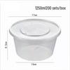 Disposable Round Transparent Food Container with Lid - 1250ml