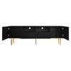 TV Cabinet, Modern TV Furniture with Golden Legs and Moldings, 2 Drawers & 2 Compartments, Elegant Design