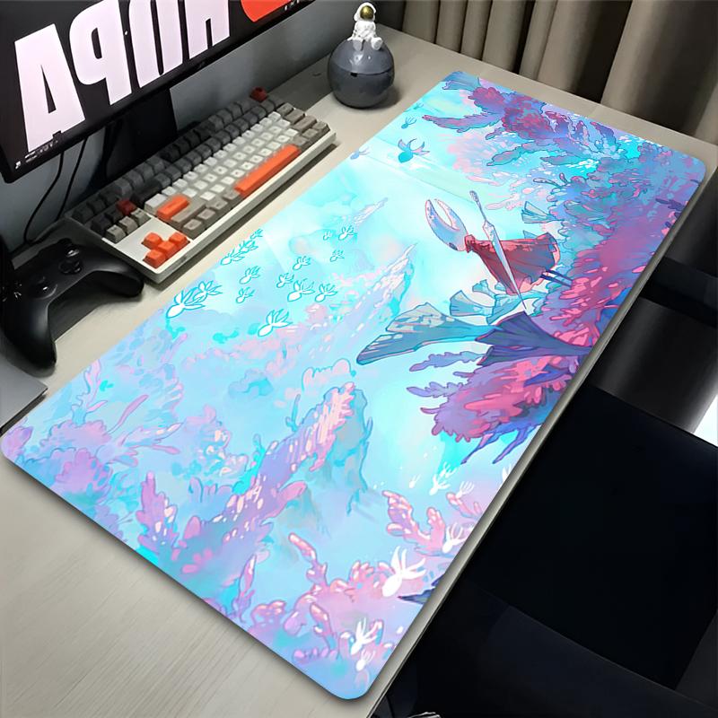 Tappetino Mouse per Laptop Accessori da Gioco Tappetino Tastiera Ufficio PC Hollow Knight Anime Stampa HD Mousepad Computer Gamer Scrivania Tappetino Mouse